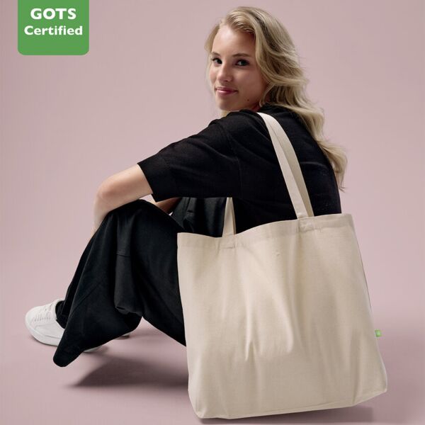 Organic canvas ‘flat base’ landscape shopper Thumbnail